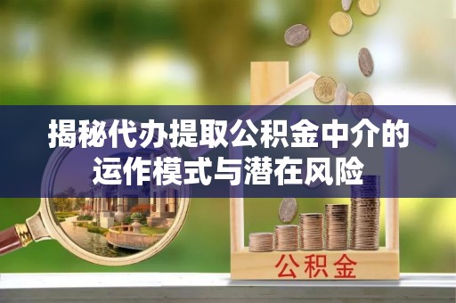 新密揭秘代办提取公积金中介的运作模式与潜在风险