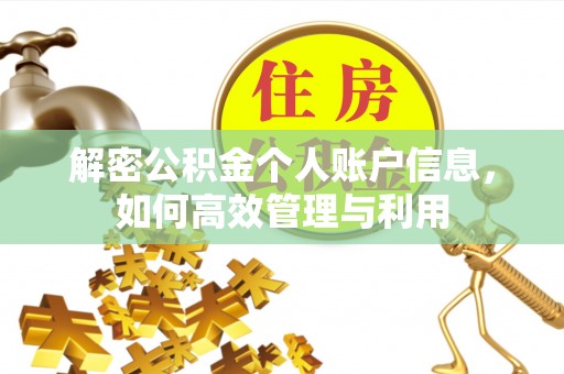 新密解密公积金个人账户信息，如何高效管理与利用
