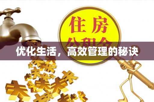新密优化生活，高效管理的秘诀