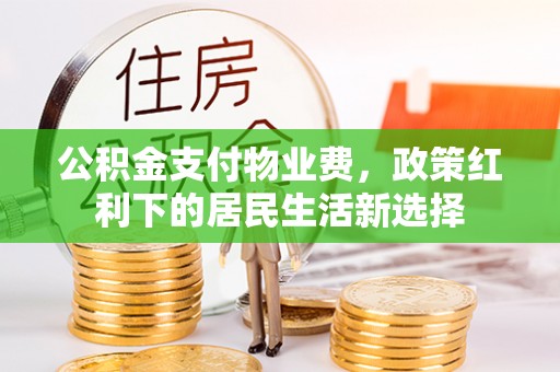 新密公积金支付物业费，政策红利下的居民生活新选择